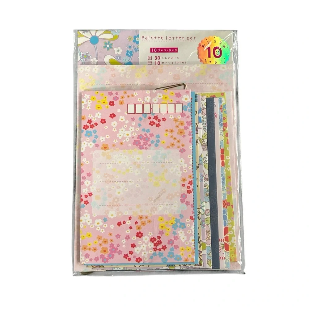 Vintage Y2K San-X Palette Letter Set Japanese Floral Stationary 10 Designs NWT